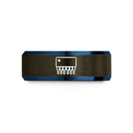 engraved band for him – gunmetal & blue tungsten dip 14 ic wedding band