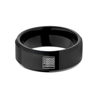 personalized rings for men – black tungsten drum controller wedding band