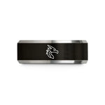 present ring for boyfriend – black & gray tungsten wyvern wedding band