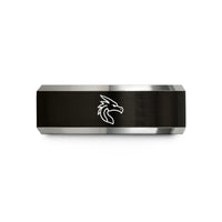 present ring for boyfriend – black & gray tungsten wyvern wedding band