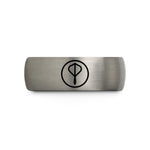 tungsten wedding band – blue & silver tungsten dart flight wedding band