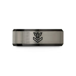 tungsten rings for couples – black & grey tungsten petty officer chevron wedding band