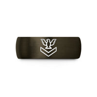 tungsten rings for couples – gunmetal & black tungsten petty officer chevron wedding band