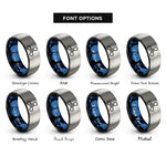 font options for inside engraving on black & blue & grey 3 blade propeller rings