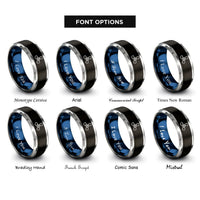 font options for inside engraving on black & blue & silver 3 blade propeller rings