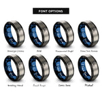 font options for inside engraving on black & blue & silver 3 blade propeller rings