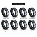 font options for inside engraving on black & blue & silver 3 blade propeller rings