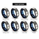 font options for inside engraving on black & blue & grey 3 blade propeller rings