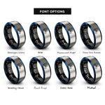 font options for inside engraving on black & blue & gray 3 blade propeller rings