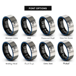 font options for inside engraving on black & blue & grey 3 blade propeller rings