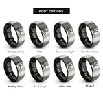 font options for inside engraving on black & grey 3 blade propeller rings
