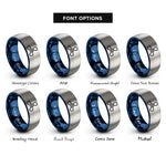 font options for inside engraving on blue & grey 3 blade propeller rings