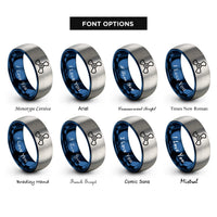 font options for inside engraving on blue & grey 3 blade propeller rings