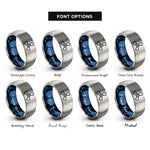 font options for inside engraving on blue & gray 3 blade propeller rings