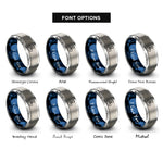 font options for inside engraving on blue & silver 3 blade propeller rings