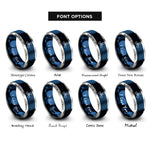 font options for inside engraving on blue & grey 3 blade propeller rings