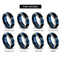 font options for inside engraving on blue & grey 3 blade propeller rings