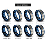font options for inside engraving on blue & gray 3 blade propeller rings