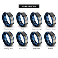 font options for inside engraving on blue & gray 3 blade propeller rings