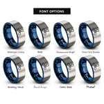 font options for inside engraving on blue & grey 3 blade propeller rings