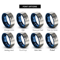 font options for inside engraving on blue & grey 3 blade propeller rings