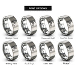 font options for inside engraving on grey 3 blade propeller rings