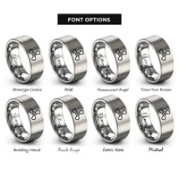 font options for inside engraving on grey 3 blade propeller rings