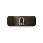custom engraved rings presents – gunmetal & black tungsten bridle bit wedding band