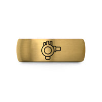 unique wedding band ideas – black & gold tungsten distributor wedding band