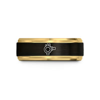 personalized presents for guys – black & gold tungsten distributor wedding band