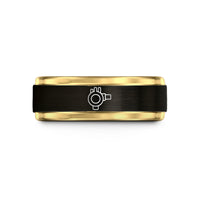 tungsten rings for men – black & gold tungsten distributor wedding band