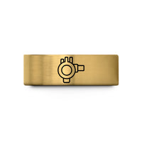 unique wedding band ideas – gold tungsten distributor wedding band