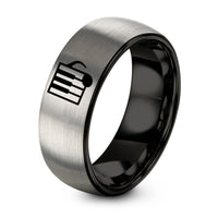 3 Year Gift Anniversaries for Him – black & grey tungsten piano keys ring