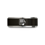 unique presents for him – black & gray tungsten piano keys wedding band