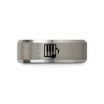 personalized rings for him – black & gray tungsten piano keys wedding band