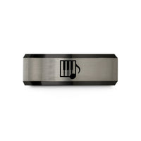 wedding bands for men – black & gray tungsten piano keys wedding band