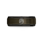 custom wedding rings men – gunmetal & black tungsten river meander contours wedding band