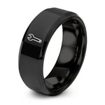 custom men’s wedding bands – black tungsten wrench ring