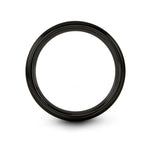 tungsten wedding band unisex – 16 point compass engraving on black tungsten wedding band