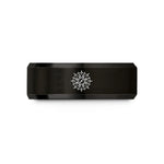 tungsten wedding band unisex – black tungsten 16 point compass wedding band