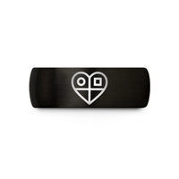 anniversary present for couples – black tungsten binary heart wedding band