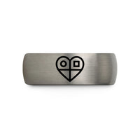 personalized anniversary present ideas – silver tungsten binary heart wedding band