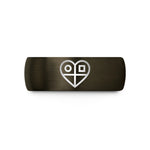 custom tungsten ring presents – gunmetal & black tungsten binary heart wedding band