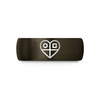 custom tungsten ring presents – gunmetal & black tungsten binary heart wedding band