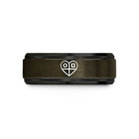 custom tungsten ring presents – gunmetal & black tungsten binary heart wedding band
