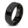 Coffin – Tungsten Wedding Band, 8 mm, Black Comfort-Fit Unisex