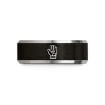 stylish rings for women – black & silver tungsten racing gloves wedding band
