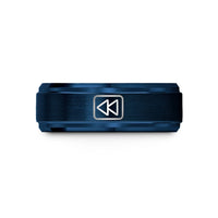 custom promise rings women – blue tungsten rewind wedding band