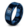 Rewind – Tungsten Wedding Band, 8 mm, Blue Comfort-Fit Unisex