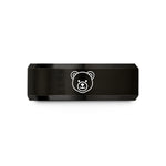 special present for couples – black tungsten teddy bear wedding band
